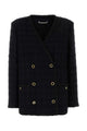 Alessandra Rich Check Tweed Boucle Double Breasted Jacket
