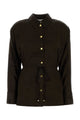 Ganni Fluid Satin Jacquard Long Sleeve Shirt