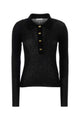 Ganni Sheer Wool Ribbed Polo