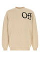 Off White Cot Ow Shared Logo Knit Crew