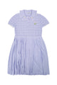 Self Portrait Kids Lilac Pleated Pointelle Knit Dress