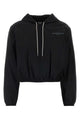 Alexander Wang Shrunken Hoodie Jacket W/ Rhinestone Drawcord