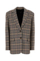 Anine Bing Quinn Blazer - Beige And Navy Checks