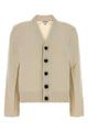 Bottega Veneta Cardigan Con Bottoni Pelle Intreccio