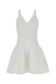 Balmain Quilted Compact Viscose Knit Flare Dress