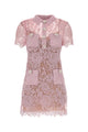 Self Portrait Pink Lace Button Down Mini Dress