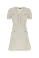 Self Portrait Cream Textured Knit Mini Dress
