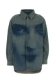 Jean Paul Gaultier Face Print Oversized Denim Shirt