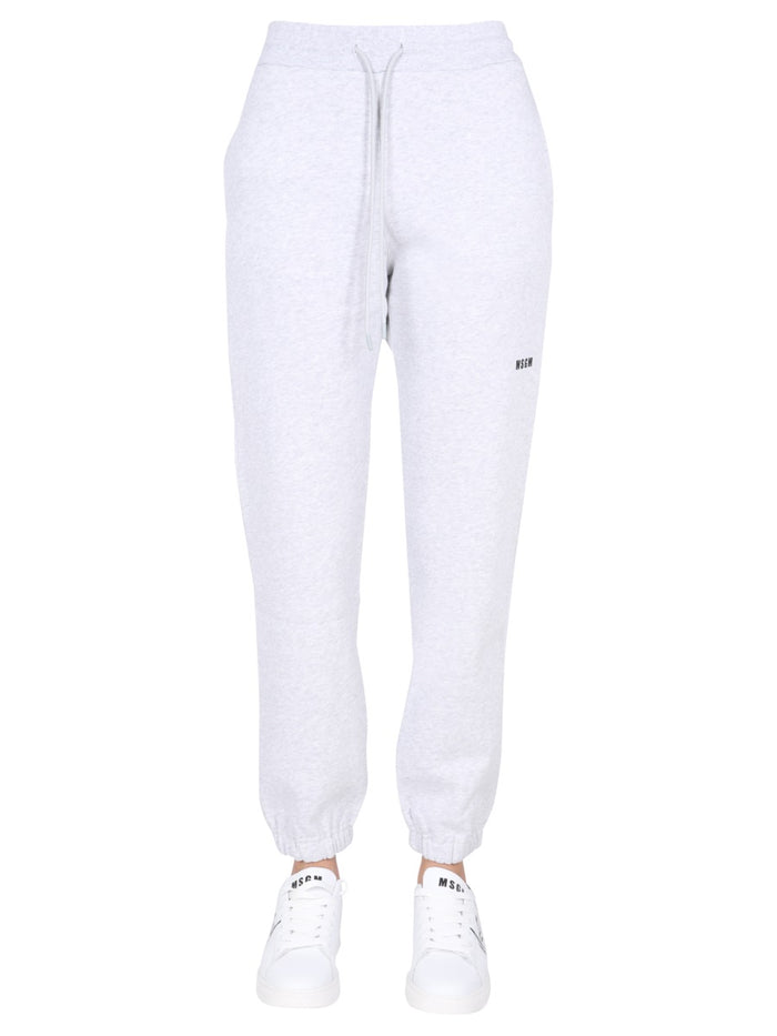 Msgm Jogging Pants With Logo Print