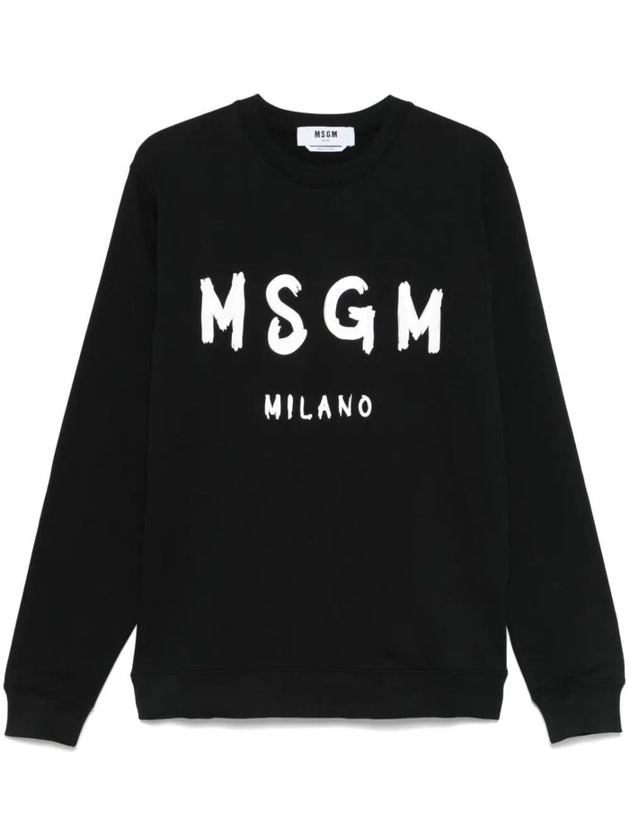 Msgm Logo Print Crew Neck Sweatshirt