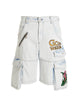 Gcds Bleached Embroidered Ultracargo' Bermuda Shorts