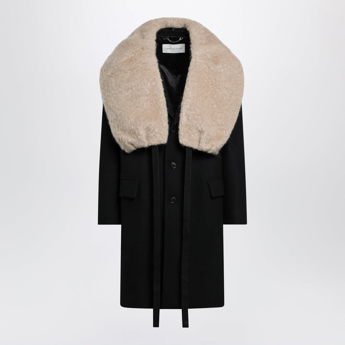 Dries Van Noten Black Coat With Removable Neckline