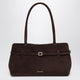 Manu Atelier Le Cambon East West Bag In Dark Brown Suede