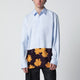 Dries Van Noten Light Blue Shirt With Floral Insert