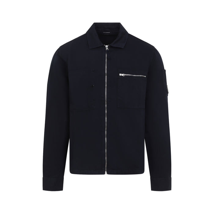C.p.company Blue Cotton Shirt