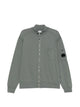 C.p.company Polo Collar Gunmetal Cotton Sweatshirt