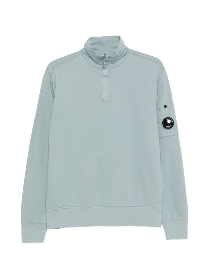 C.p.company Silver Blue Cotton Polo Collar