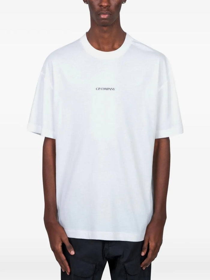 C.p.company Short-Sleeved Tee With Brand Name Design