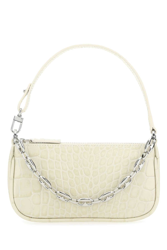 By Far Ivory Leather Mini Rachel Handbag