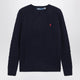 Polo Ralph Lauren Crewneck Cable-Knit Wool And Cashmere Sweater In Navy