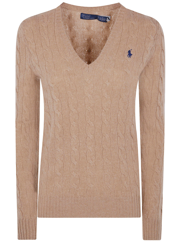Polo Ralph Lauren V-Neck Sweater With Cable Knit Design