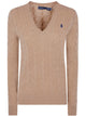 Polo Ralph Lauren V-Neck Sweater With Cable Knit Design