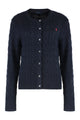 Polo Ralph Lauren Crew Neck Cardigan In Cable-Knit Cotton