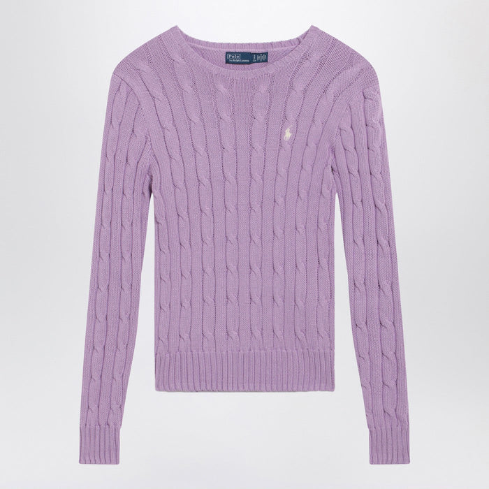 Polo Ralph Lauren Lilac Cotton Cable-Knit Sweater