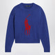 Polo Ralph Lauren Purplish Blue Sweater With Logo Intarsia