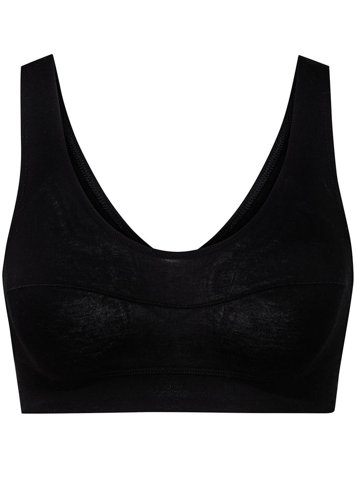Calida Black Cotton Bustier Bras
