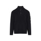 C.p.company Black Full Rib Half Button Crewneck
