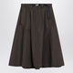 Prada Wide Camouflage Green Skirt In Technical Canvas
