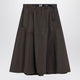 Prada Wide Camouflage Green Skirt In Technical Canvas