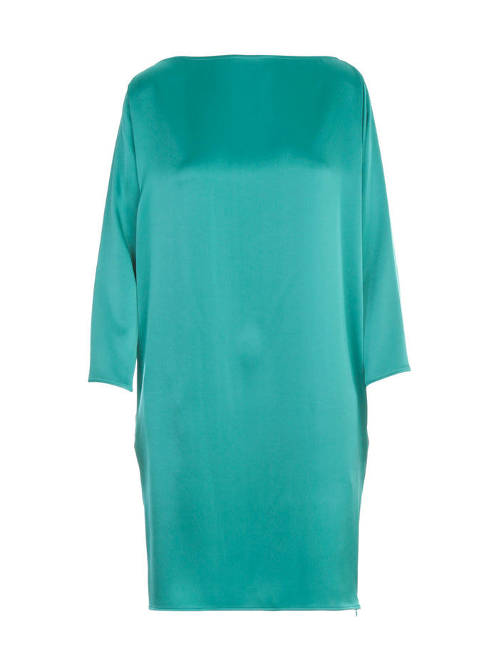 Gianluca Capannolo Nathalie Satin Boat Neck L/S Dress