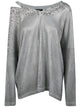 Avant Toi Linen Cotton V-Neck Pullover With Lamination And Strass
