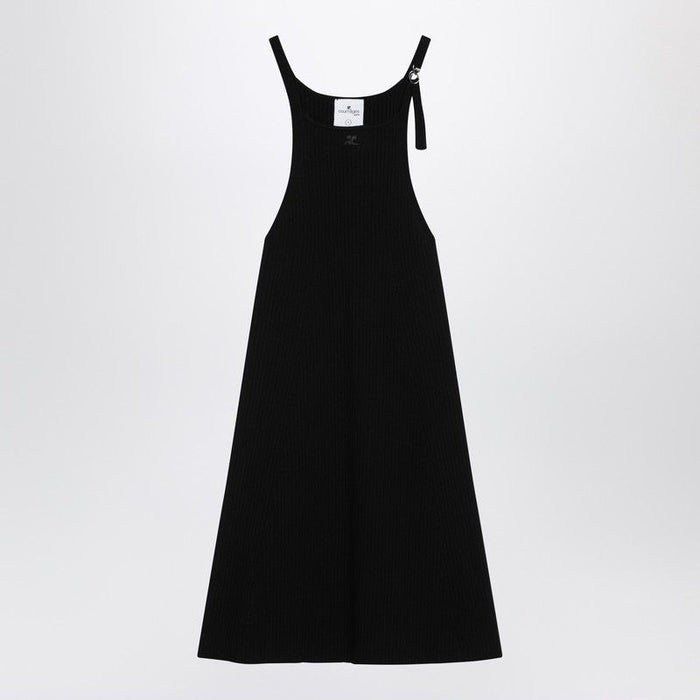 Courregès  Black Ribbed Mini Dress