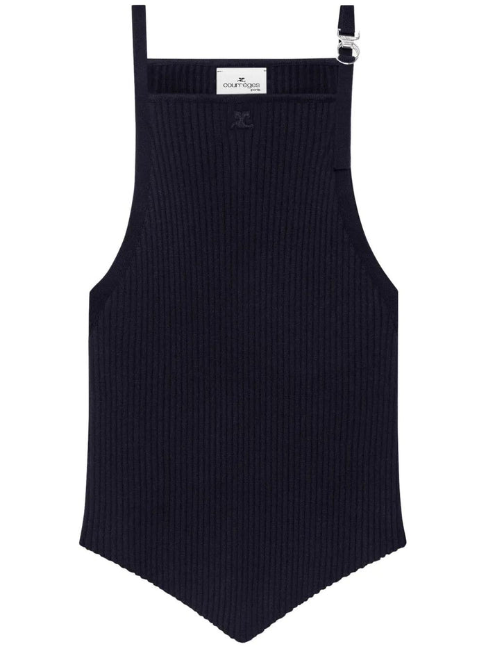 Courregès Top Pointy Buckle Rib Knit