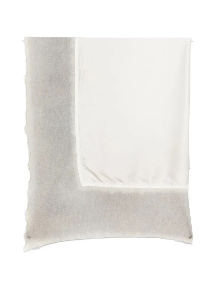 Avant Toi Bicolor Double Foulard Scarf With Destroyed Edges 110X110