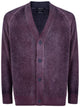 Avant Toi Hand Painted Brushed Cashmere V Neck Cardigan With Raglan Sleeves