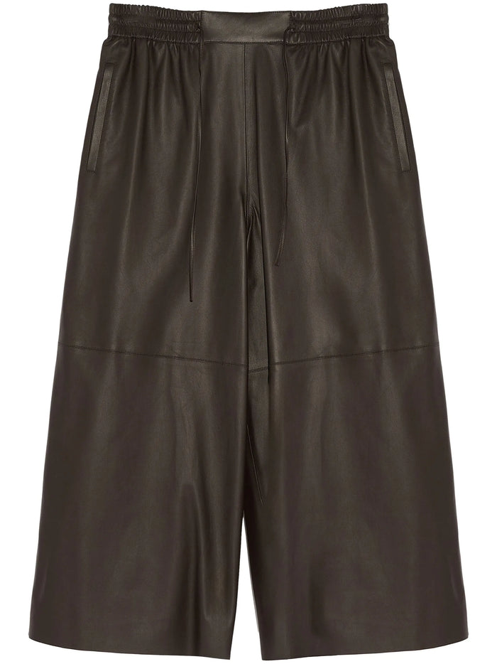 Yves Salomon Cacao Lamb Viscose Polytrephthal Pants