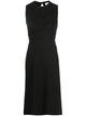 Max Mara Sportmax Black Polyester Stretch Fabric Midi Dress