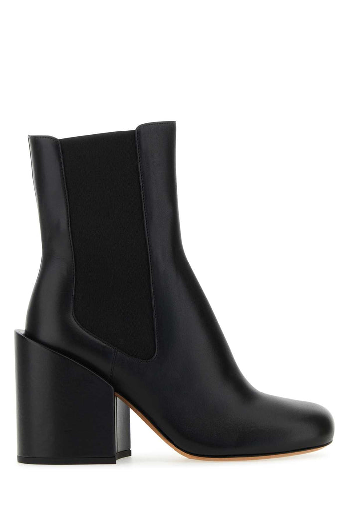 Max Mara Sportmax Black Leather Etra Ankle Boots