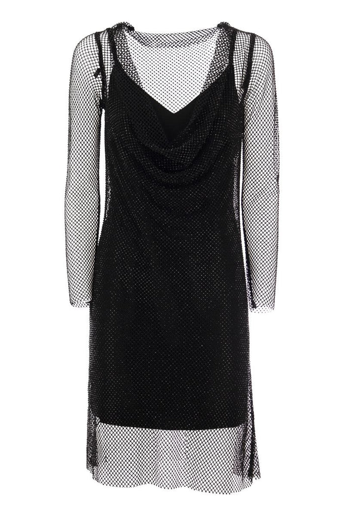 Max Mara Embellished Mesh Vezzo Mini Dress