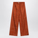 Toteme Monogram Silk Pajama Trousers In Terracotta