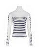 Jean Paul Gaultier Spandex And Mesh Longsleeve Top Printed "Feathers Mariniere"