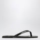 Toteme Crocodileeffect Leather Flipflops In Green