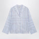 Toteme Light Blue Monogram Pajama Shirt In Cotton Blend