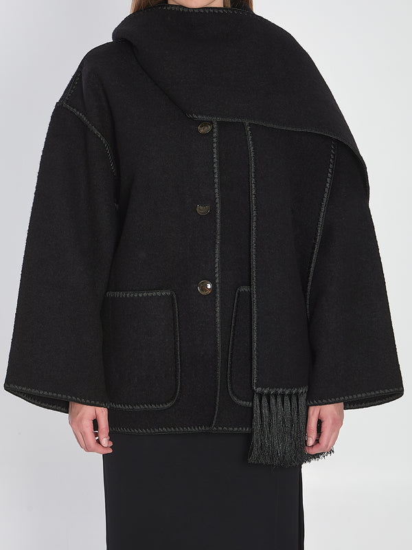 Toteme Black Jacket With Scarf