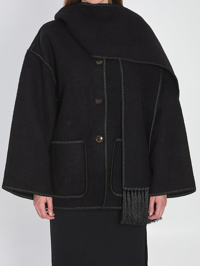 Toteme Black Jacket With Scarf