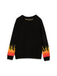 Vision Of Super Black Crewneck With Red Shaded Flames